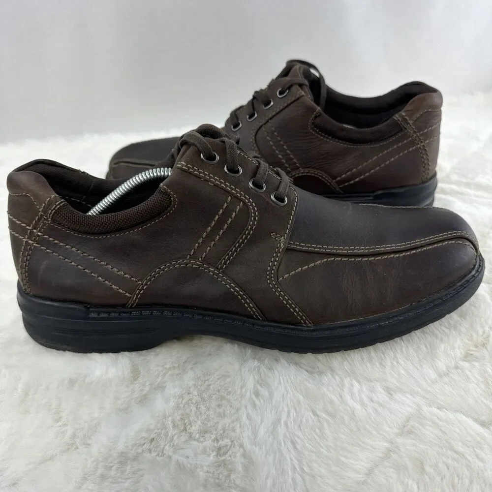 Clarks Bradley Walk Oxford 26103262 Brown Tumbled Fabric Leather Size 12 Men's
